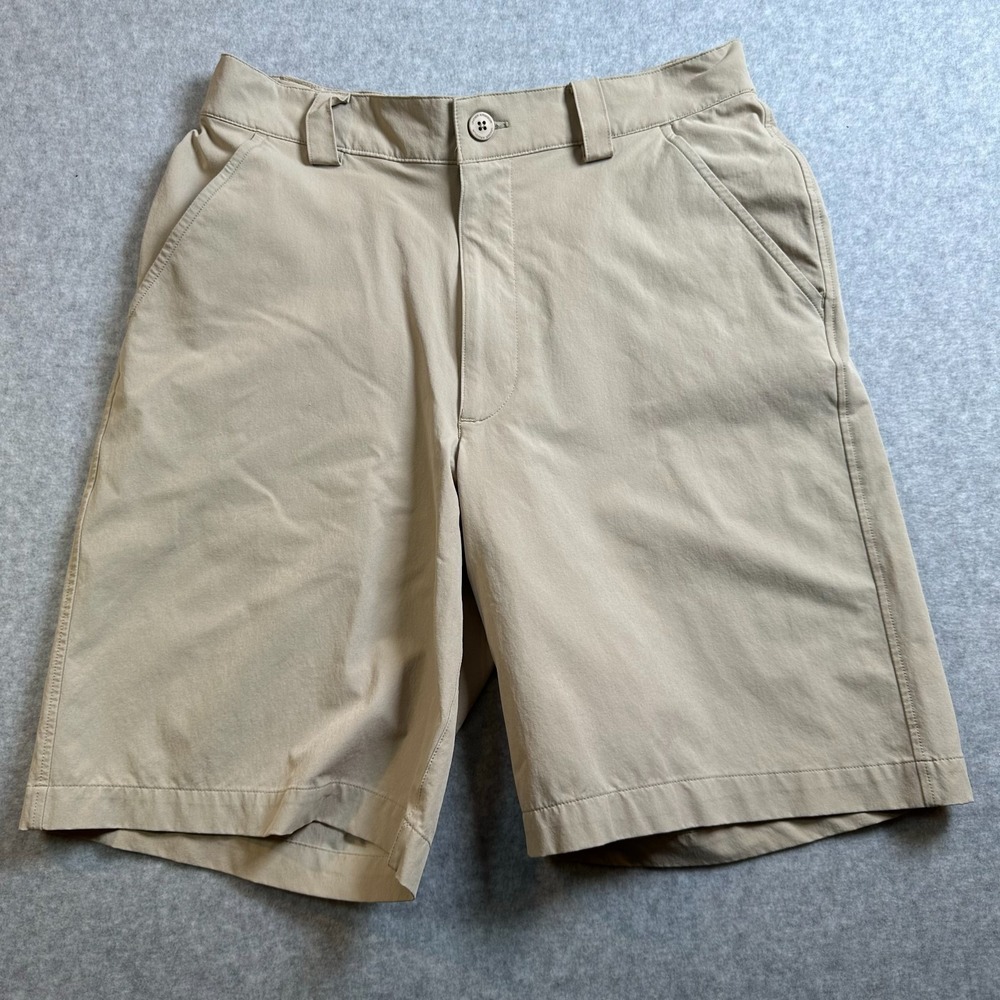 Under Armour Performance Golf Shorts Mens 30R Khaki Stretch Flat Front Beige